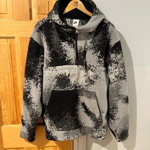 Nike Black and Grey Sherpa Fleece Jacket